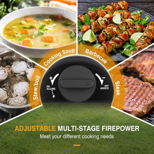 2-Burner Camping Stove Foldable, Portable Propane Camp Stove with 16000 BTU Adjustable Burners and Piezo Ignition, Folding Stove with Carry Bag & Handle for Camping, Tailgating, Backyard BBQ - Image 6