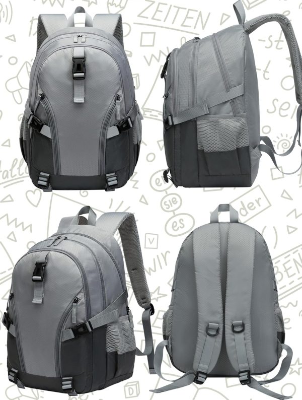 BLUEFAIRY Book Bags for Teens Boys Girls Backpack for High School College Laptop Casual Daypack with Lots of Pockets for Teenagers Adults Women Men Mochila Escolar para Adolescentes 18" Grey - Image 9