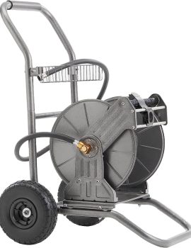 Giraffe Tools Garden Hose Reel Cart with Wheels, Heavy Duty Metal Water Hose Reel Cart, 200 ft of 1/2 Capacity, Mobile Hose Reel Cart for Outside