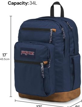 JanSport Cool Backpack, with 15-inch Laptop Sleeve – Large Computer Bag Rucksack with 2 Compartments, Ergonomic Straps, Black