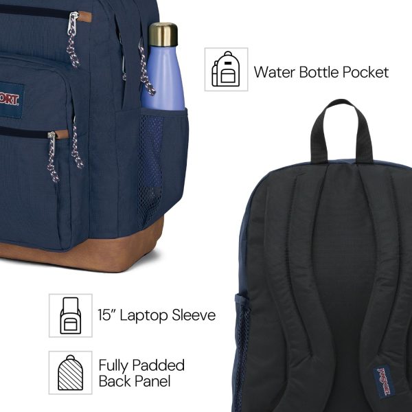 JanSport Cool Backpack, with 15-inch Laptop Sleeve - Large Computer Bag Rucksack with 2 Compartments, Ergonomic Straps, Black - Image 3